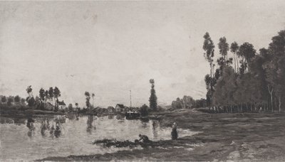 Nehir kenarında, 1865. by Charles Francois Daubigny