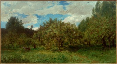 C.F.Daubigny, hasat zamanında Fransız meyve bahçesi by Charles Francois Daubigny