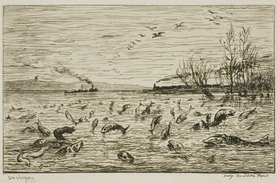 Geminin Oğlunun Ayrılışı Üzerine Balıkların Kutlaması (Balık) by Charles Francois Daubigny