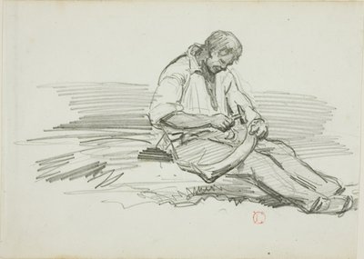 Tırpan Tamir Eden Adam by Charles Francois Daubigny