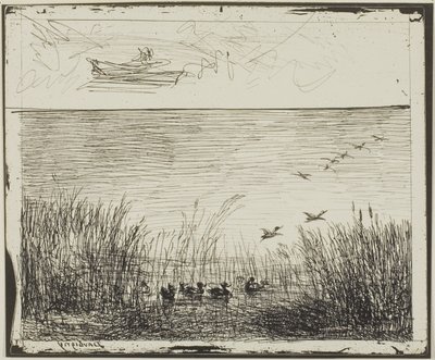 Ördekler ile Bataklık by Charles Francois Daubigny