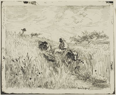 Buğday Tarlasından Geçen Yol by Charles Francois Daubigny