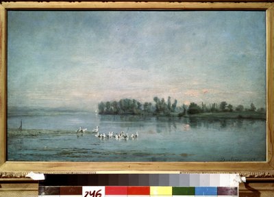 Charles-Francois (Charles Francois) Daubigny (1817-1878) tarafından ""Sabah Erken"" (Sabah) Tablosu 1858 Puşkin Müzesi, Moskova by Charles Francois Daubigny
