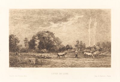 Yükselen ay by Charles Francois Daubigny