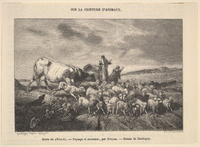1850-51 Salonu, Manzara ve Hayvanlar, Troyon, 1850-51. by Charles Francois Daubigny