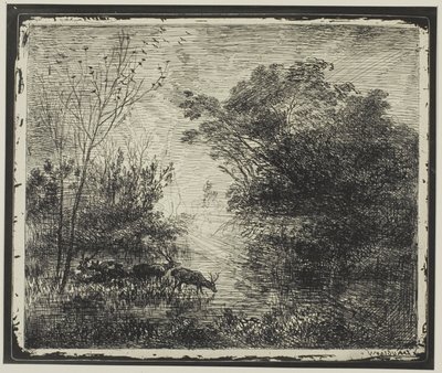 geyikler by Charles Francois Daubigny