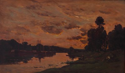 Öğleden Sonra (panelde yağ) by Charles Francois Daubigny