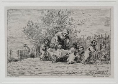 Tekne Gezisi: Arabanın Mirası Arabalı Çocuklar, 1861. by Charles Francois Daubigny