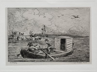 Tekne Gezisi: Le Mot de Cambronne The Slanging Match, 1861. by Charles Francois Daubigny
