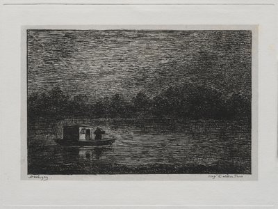 Tekne Gezisi: Gece Yolculuğu veya Net Balık Tutma ikinci versiyonu, 1861. by Charles Francois Daubigny