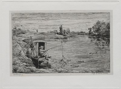 Tekne Gezisi: The Cabin Boy Fishing Line Fishing, 1861. by Charles Francois Daubigny
