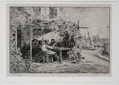 Tekne Gezisi: Asnières'te Gemiye Gitmeden Önce Öğle Yemeği by Charles Francois Daubigny