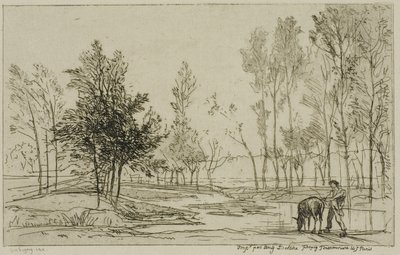 Sulama Yerindeki Eşek by Charles Francois Daubigny