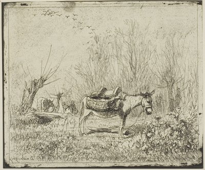 Çayırdaki Eşek by Charles Francois Daubigny