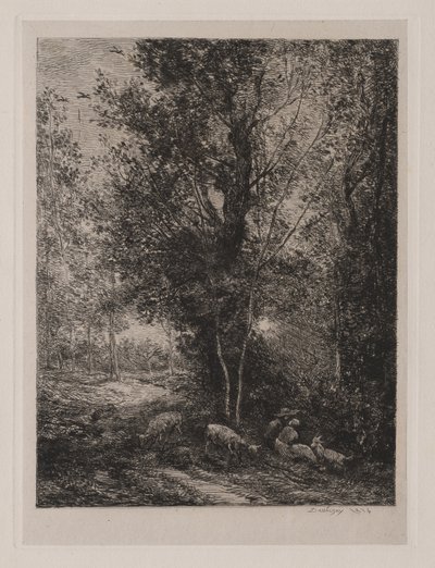 Çoban ve Çoban, 1874. by Charles Francois Daubigny