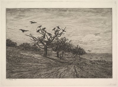 Kargalarla Dolu Ağaç, 1867. by Charles Francois Daubigny