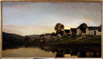 Bonnieres yakınlarındaki köy Charles Francois Daubigny (1817-1878) 1861 Özel koleksiyon. by Charles Francois Daubigny