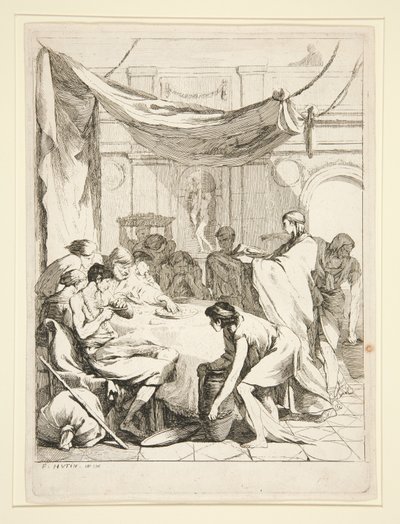 Sept Oeuvres de Misericorde dizisinden Açları Beslemek by Charles-Francois Hutin