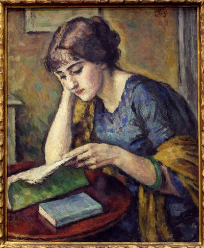Okuma. Charles Guerin (1875-1939), Tuval Üzerine Yağlıboya Tablo by Charles Guerin