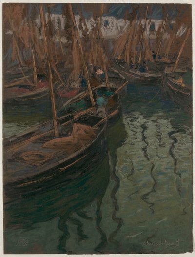Bir Dock Harmony--Balıkçı Tekneleri by Charles Fromuth