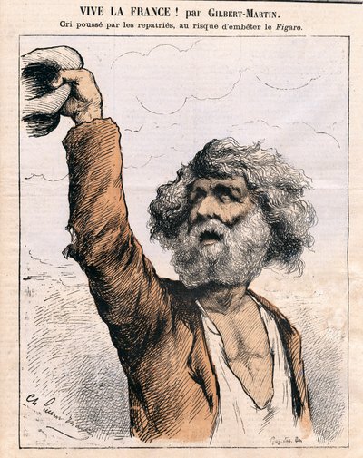 “Le Don Kişot”un Kapağı, Renklerle Hiciv: Yaşasın Fransa - Af, vatanseverlik - Charles Gilbert-Martin (1839-1905) by Charles Gilbert Martin