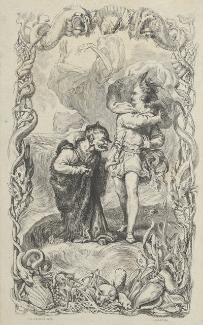 Fırtınaya Örnek: Caliban, Ferdinand ve Ariel, 1836. by Charles Gray