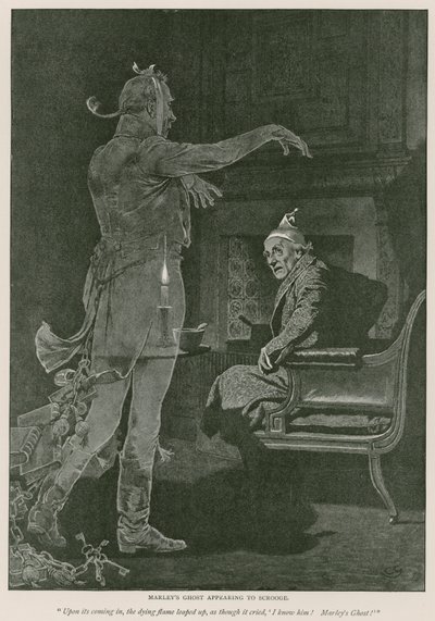 Charles Dickens'ın Noel Şarkısı için İllüstrasyon by Charles Green