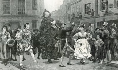 Jack-in-the-Green - altmış yıl önceki bir Mayıs günü sahnesi (yani c 1830) by Charles Green