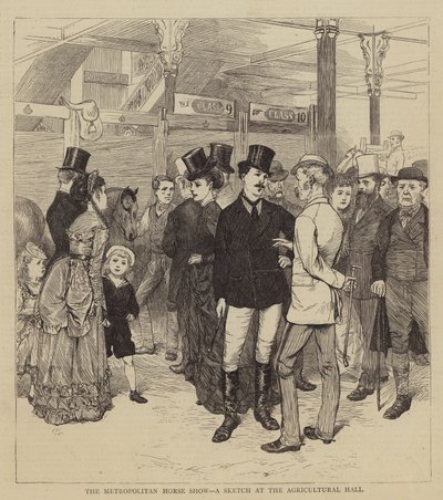 Büyükşehir At Gösterisi, Tarım Salonunda Bir Eskiz by Charles Green