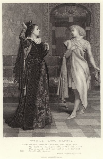 Viola ve Olivia, Onikinci Gece, Perde I, Sc V by Charles Green