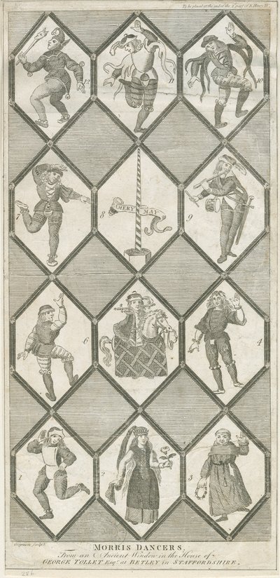 Betley Cam Pencere - Morris Dansçıları: gravür ve [?18. yüzyıl] (baskı) by Charles Grignion