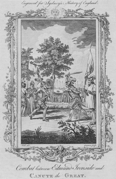 Edmund Ironside ve Canute the Great arasındaki savaş, 1773. by Charles Grignion