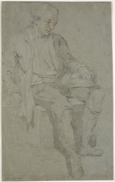 Oturan bir gencin incelenmesi by Charles Grignion d.Æ.