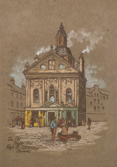 Eski Ticaret Salonu, High Street, Dundee (el boyaması) by Charles Gustav Louis Phillips