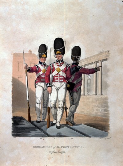 Grenadiers of the Foot Guards in Full Dress, J.C. Stadler tarafından oyulmuş, Colnaghi und Co. 1812-15 (c. by Charles Hamilton Smith