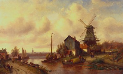 Hollanda Nehri Köyü by Charles Henri Joseph Leickert