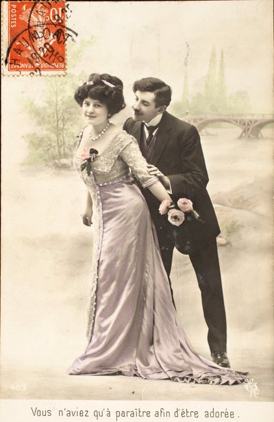 Eski kartpostal/Aşk/Baştan Çıkarma/Senin sadece sevilmek için ortaya çıkman gerekiyordu by Augustus Kollner