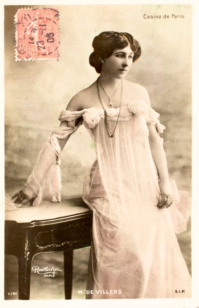 Eski kartpostal/M de Villers/Oyuncu/Casino de Paris by Augustus Kollner