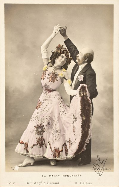 Eski kartpostal/Devrilmiş Dans/Angele Heraud by Augustus Kollner