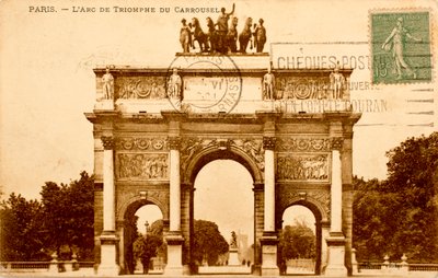 Kartpostal/Arc de Triomphe du Carrousel/Paris/Seine/Ile de France/Fransa by Augustus Kollner