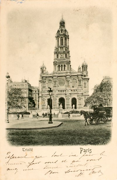 Kartpostal/Kutsal Üçlü Kilisesi/Paris/Seine/Ile de France/Fransa by Augustus Kollner