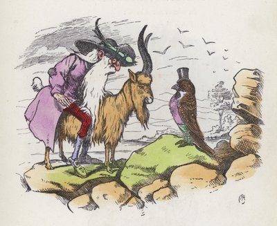 Çok küstah bir kuş (renkli gravür) by Charles Henry (after) Bennett