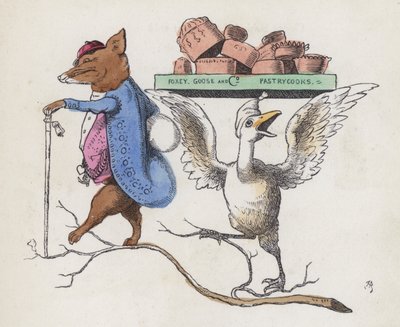 Foxey, Goose & Co, pastacılar (renkli gravür) by Charles Henry (after) Bennett