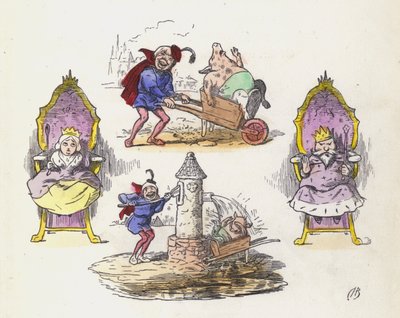 Küçük Domuz-peruk (renkli gravür) by Charles Henry (after) Bennett