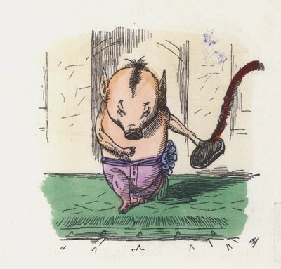 Küçük Domuz-peruk (renkli gravür) by Charles Henry (after) Bennett