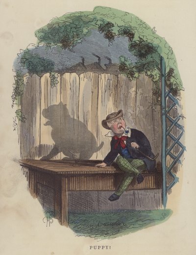 Köpek yavrusu (renkli gravür) by Charles Henry Bennett