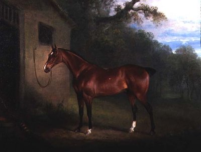 Bir Ahıra Bağlı Bir Körfez Avcısının Portresi by Charles Henry Schwanfelder