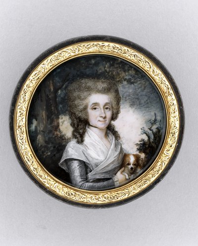 Bir Kadın Portresi ile Kutu, c.1785 (fildişi, yaldız, bağa ve cam üzerine suluboya) by Charles Hénard