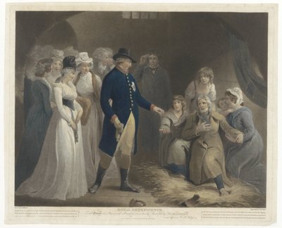 George III ailesiyle birlikte Dorchester hapishanesini ziyaret etti Kraliyet Yardımı (nesne üzerindeki başlık) by Charles Howard Hodges