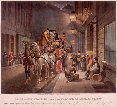 Genel Postane, Lombard Street, Londra, 1827 by Charles Hunt